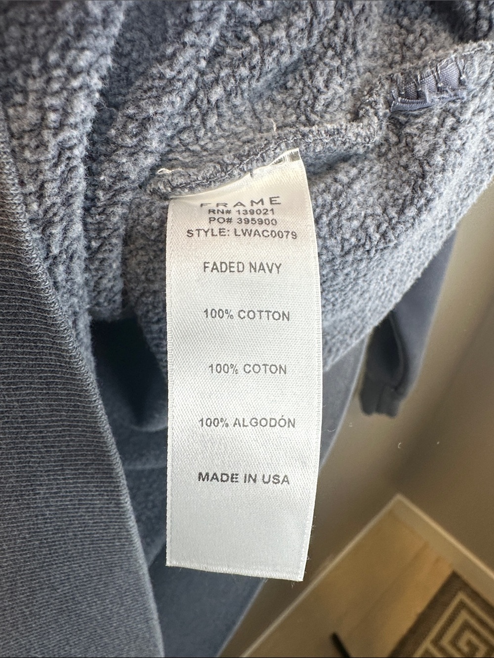 Frame Denim Melrose Place Los Angeles Crewneck Sweatshirt - Faded Navy - Picture 9 of 12